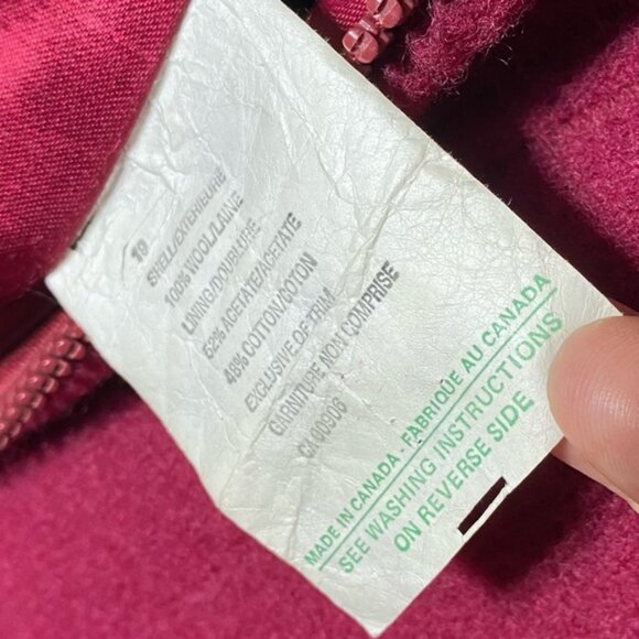 Vintage Kelsey Trail Burgundy Wool Embroidered Zip Front Parka W Fur Trim M - Picture 4 of 16